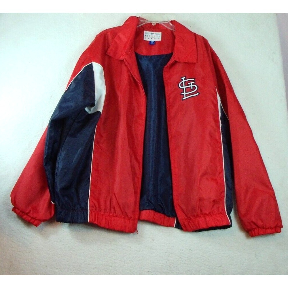 G-III St Louis Cardinals MLB Windbreaker‎ Jacket Mens XL Red Navy Blue Full Zip